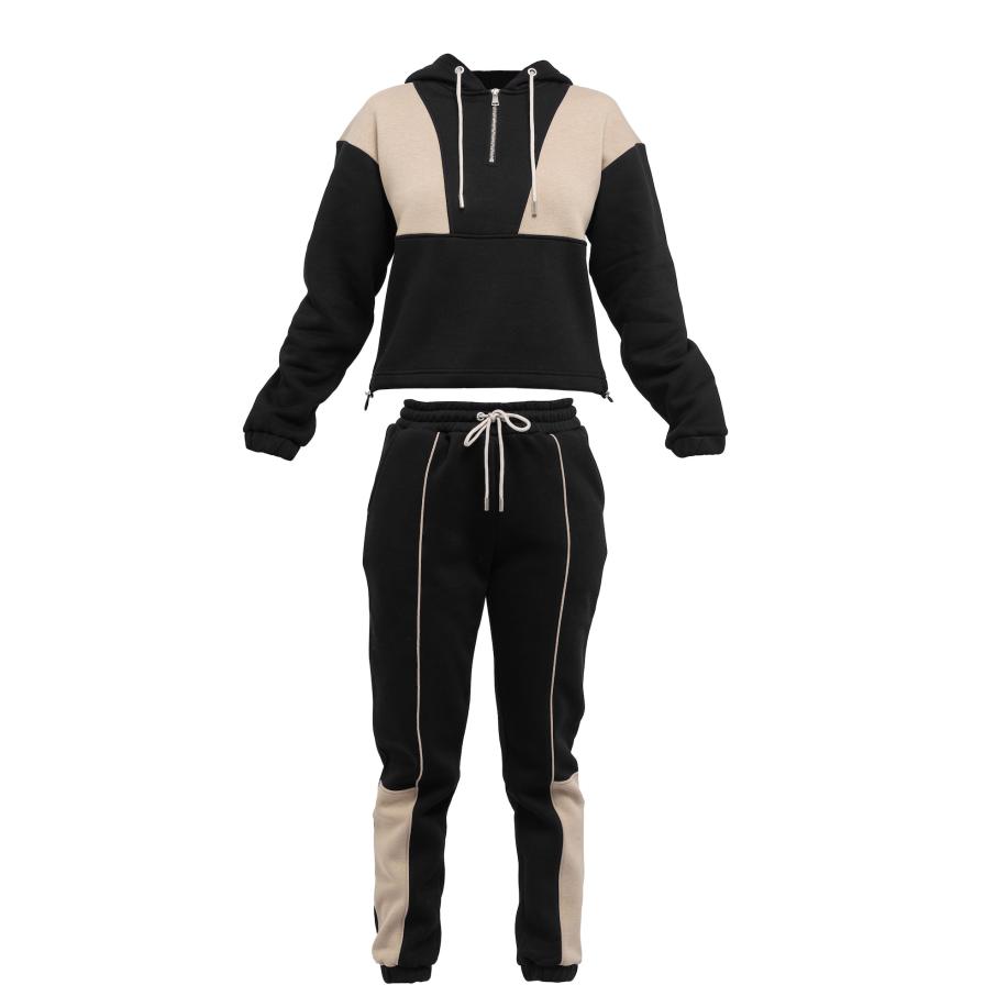 Tom Barron Tom Barron Trainingspak beige / zwart -