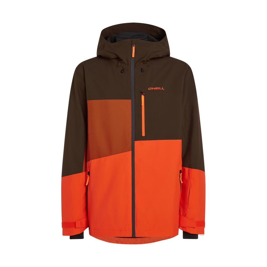O'Neill ONEILL Sportjas Fwccruz Triple Snow chocoladebruin / kreeft / donkeroranje -