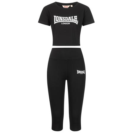 LONSDALE Trainingspak Ixworth zwart / wit