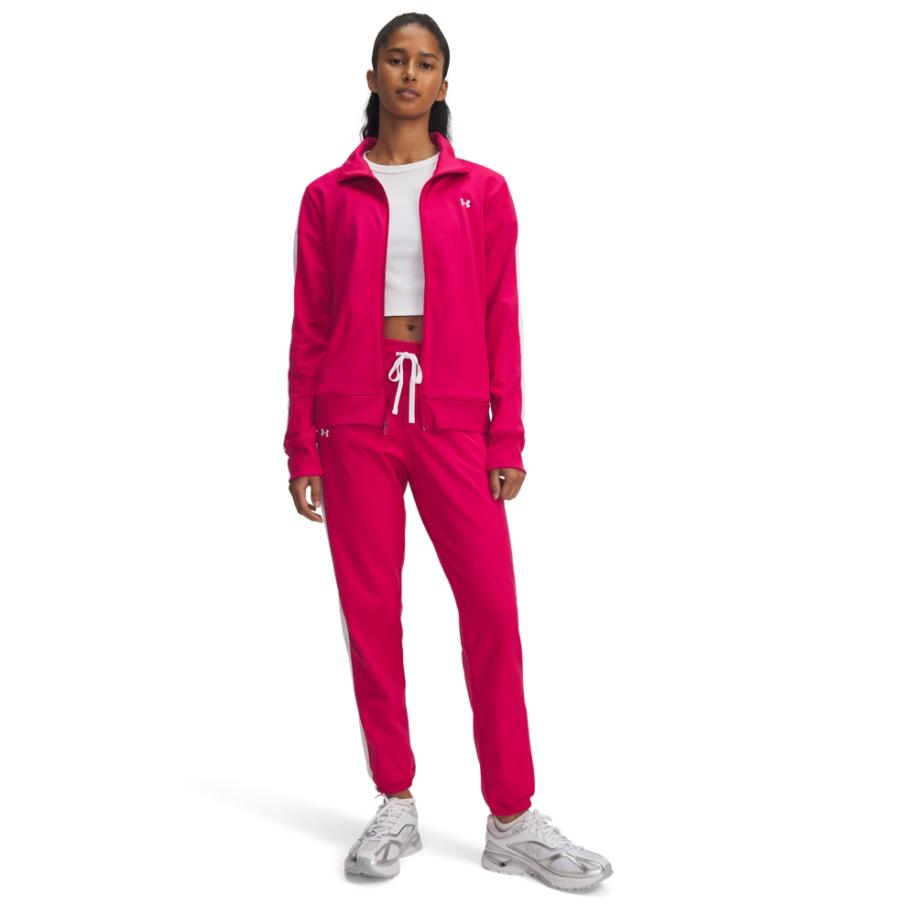 Damestrainingspak Under Armour Tricot Shaded Fuchsia / Wit / Wit M Roze