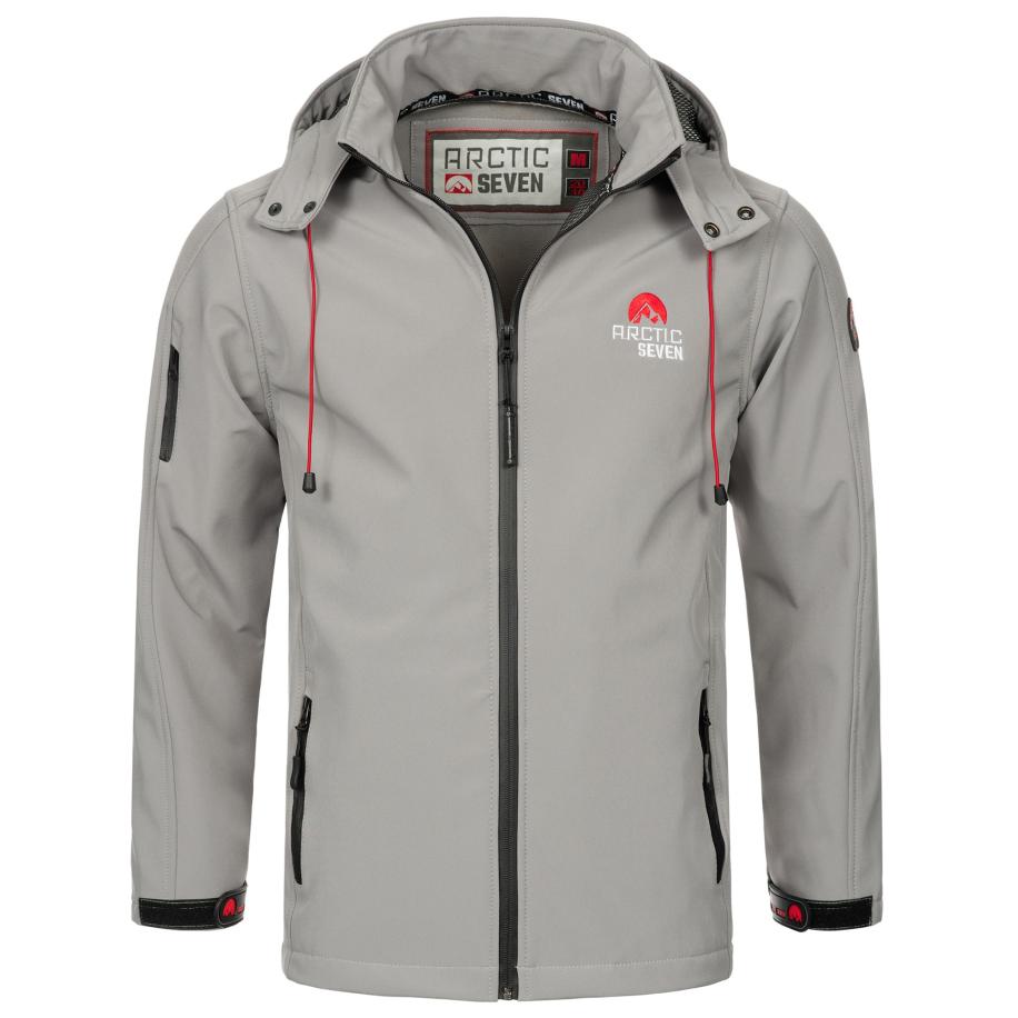 Arctic Seven Arctic Seven Functionele jas lichtgrijs / rood / wit -