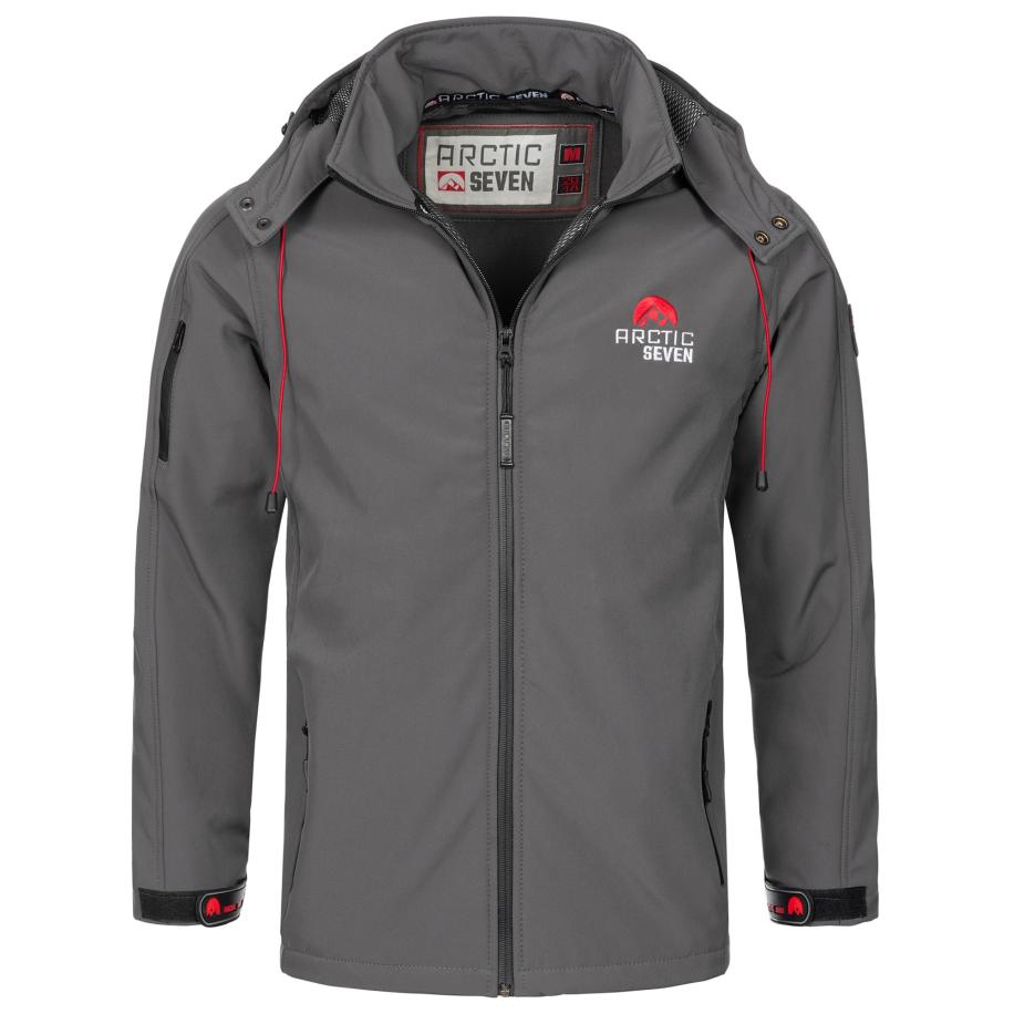 Arctic Seven Arctic Seven Functionele jas donkergrijs / rood / wit -