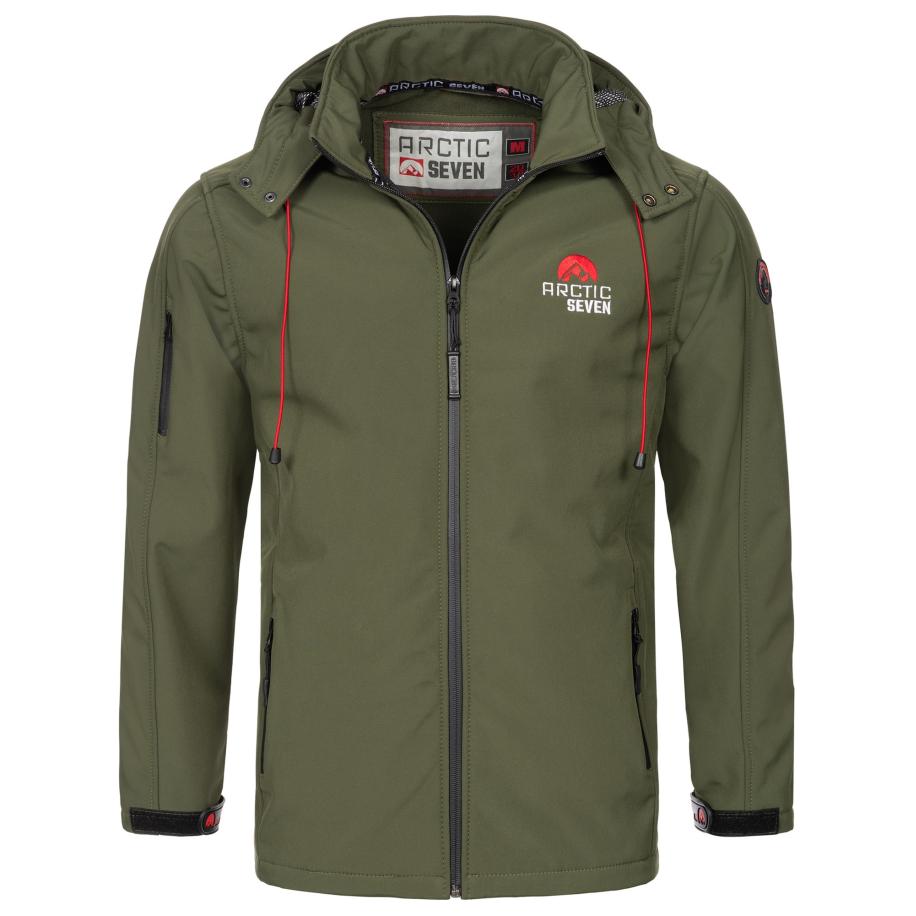 Arctic Seven Arctic Seven Functionele jas olijfgroen / knalrood / wit -