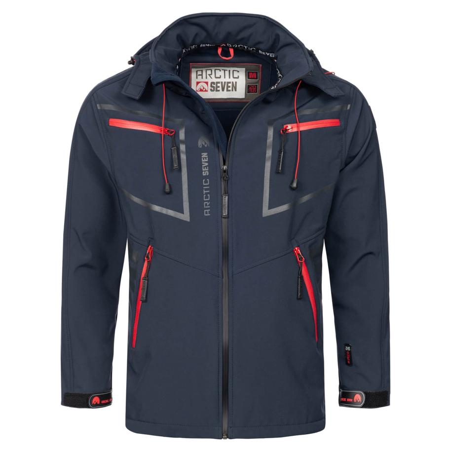 Arctic Seven Arctic Seven Functionele jas navy / antraciet / knalrood -