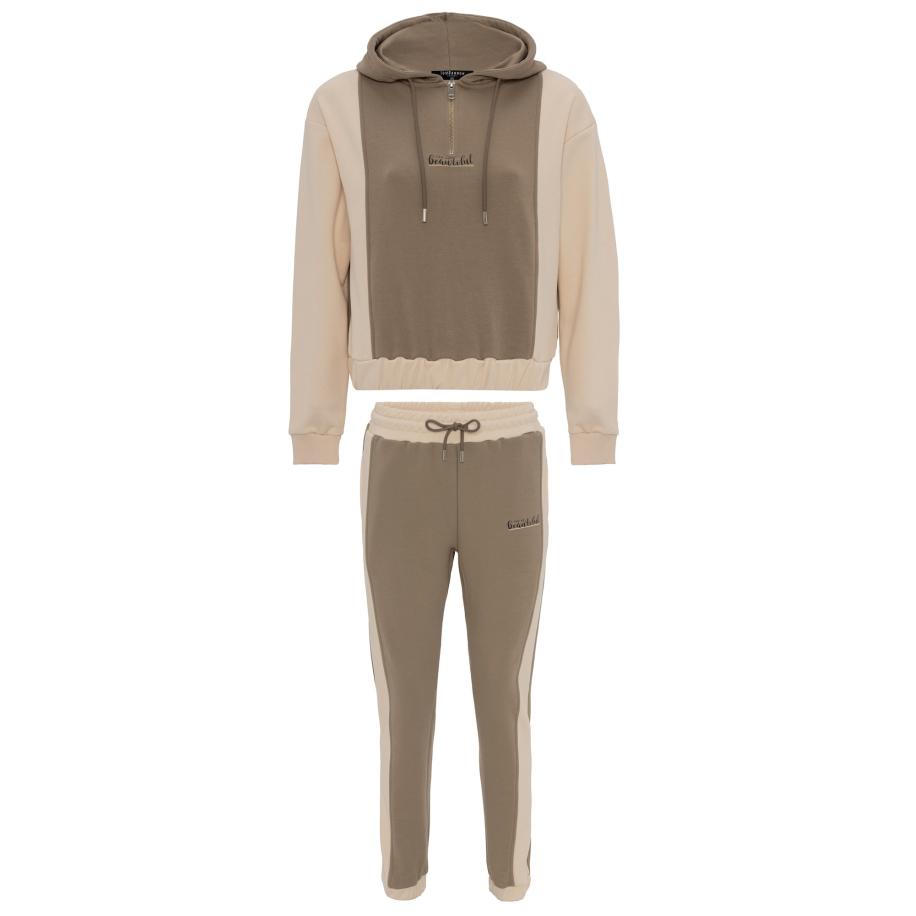 Tom Barron Tom Barron Trainingspak crème / bruin -