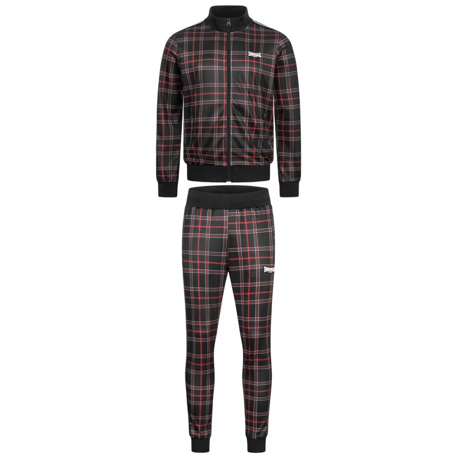 Lonsdale LONSDALE Joggingpak Welwyn donkerrood / zwart / wit -