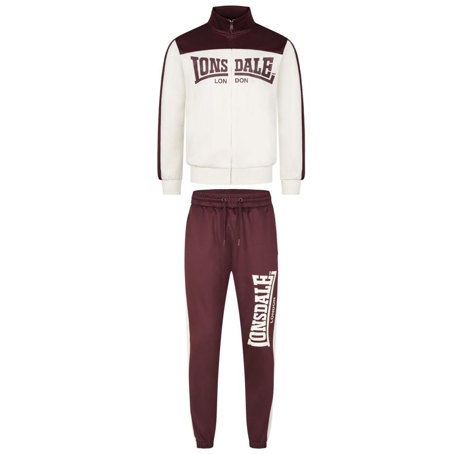Lonsdale London Lonsdale London Joggingpak Holmbury karmijnrood / wit -