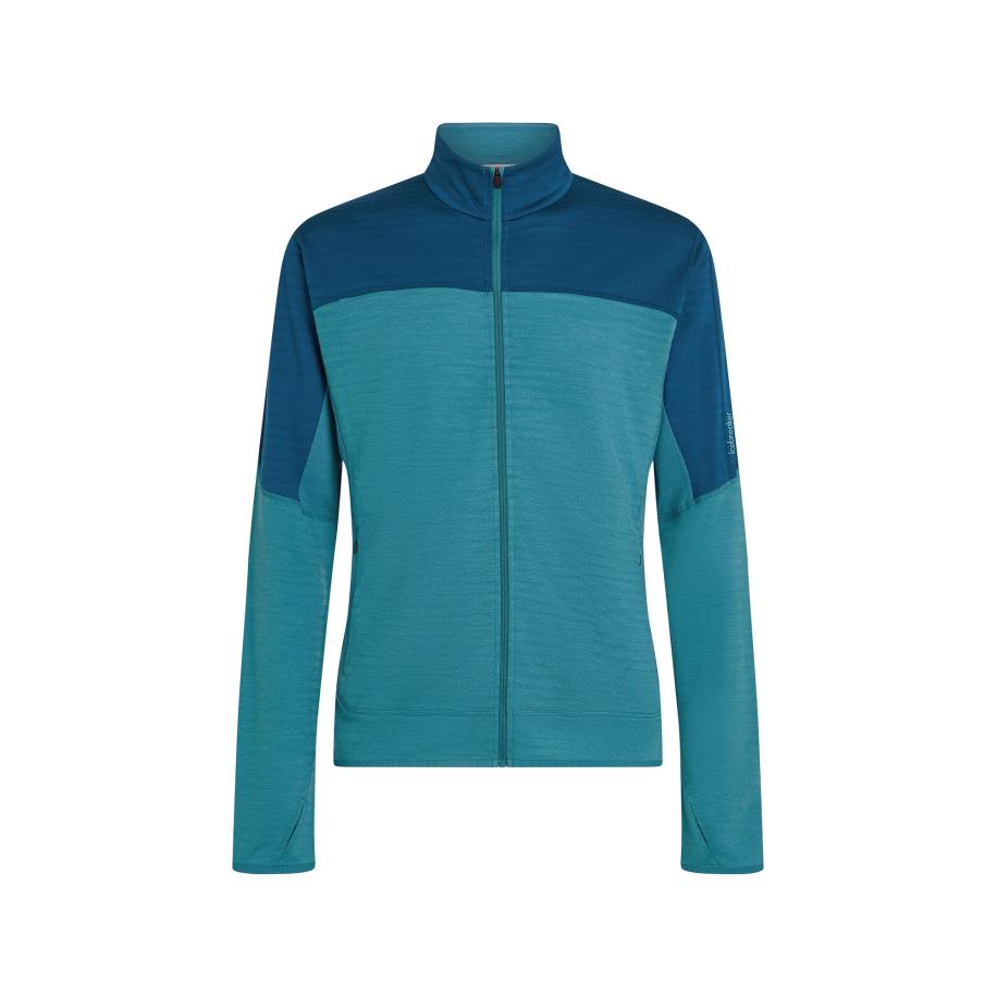 Icebreaker ICEBREAKER Funktionele fleece-jas cyaan blauw / donkerblauw -
