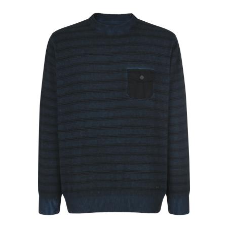 BABISTA Trui ronde halsdonkerblauw, Gestreept