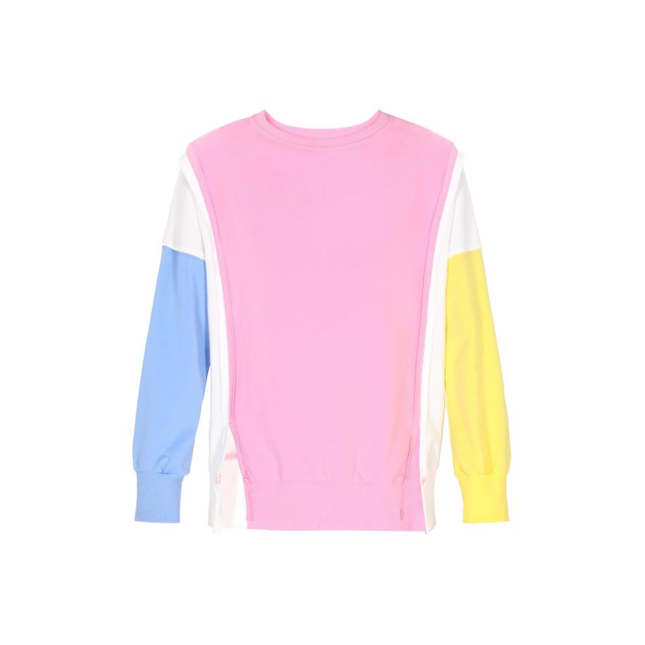 ebeeza ebeeza Sweatshirt lichtblauw / lichtgeel / lichtroze / wit -