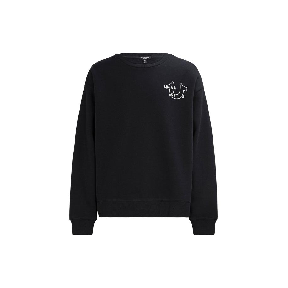 True Religion Sweatshirt zwart / wit Zwart