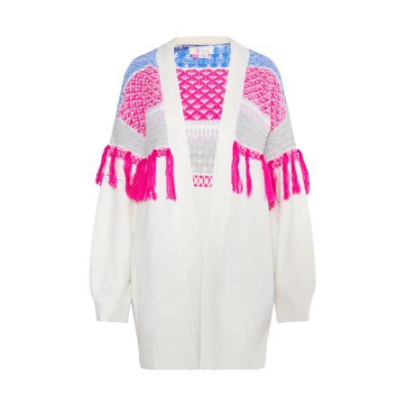 IZIA IZIA Gebreid vest Eyota blauw / grijs / pink / wit