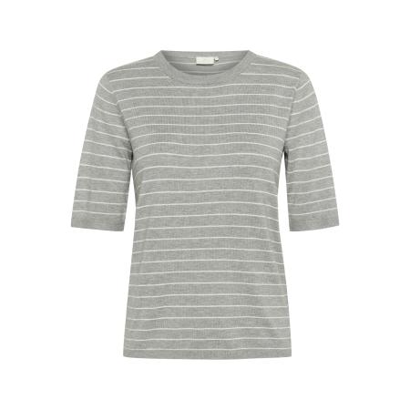 Kaffe Kaffe Trui KA Mala grijs gemêleerd / wit