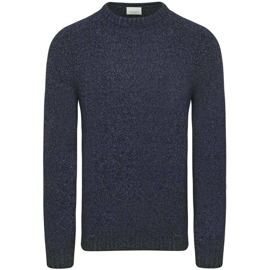 Profuomo Pullover Boiled Wool Navy Blauw