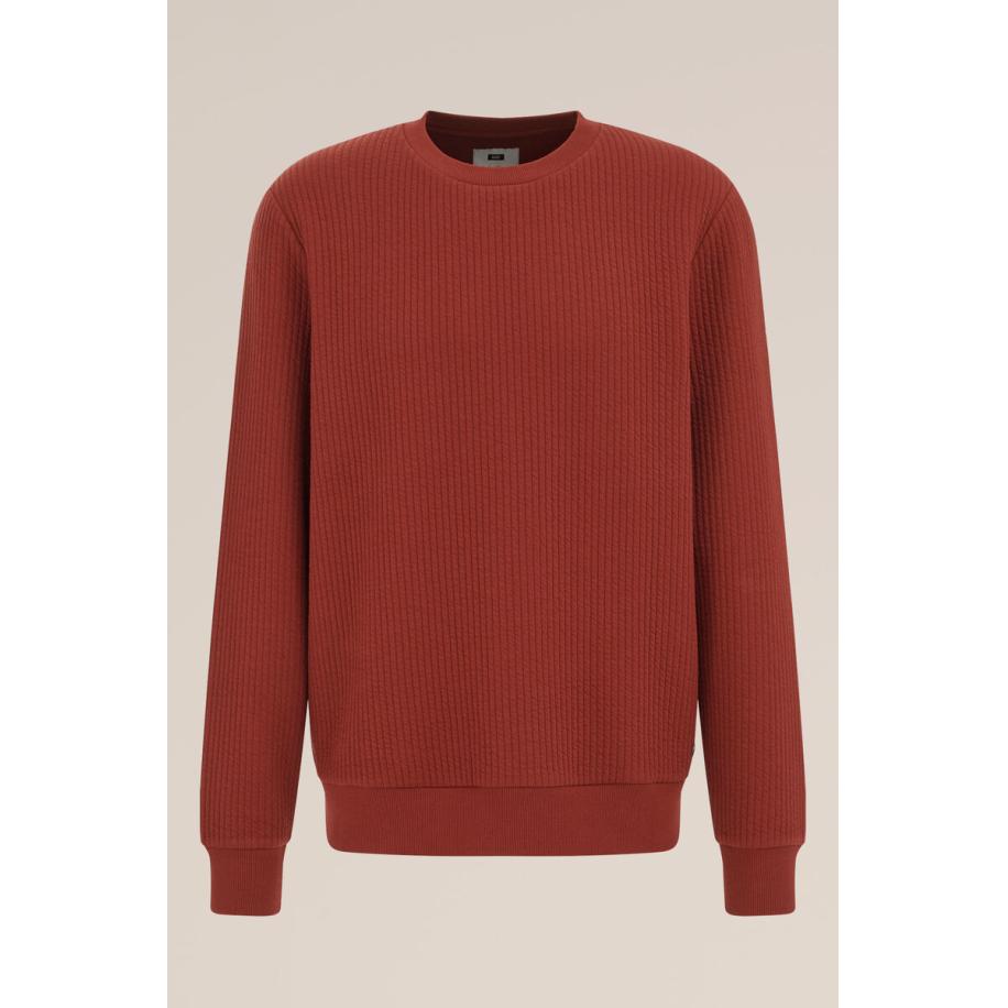 WE Fashion Heren regular fit sweater met structuur - Regular fit - Lichtrood - Maat: XS Rood