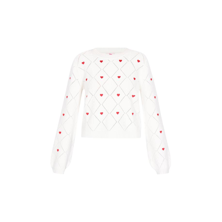 MYMO Trui rood / offwhite Wit