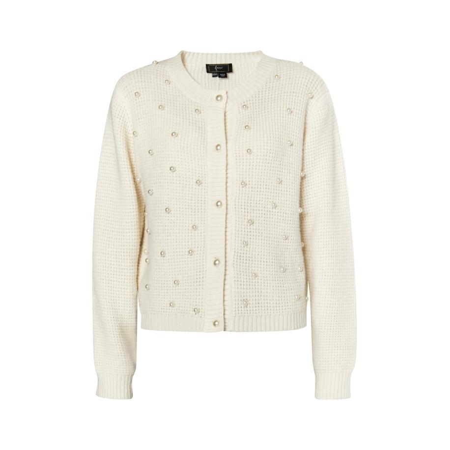 Faina faina Gebreid vest parelwit / wolwit -