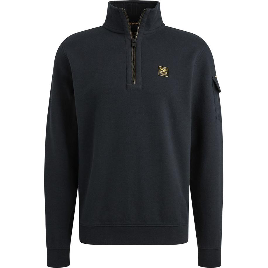 PME Legend Half Zip Trui Interlock Jersey Navy Blauw