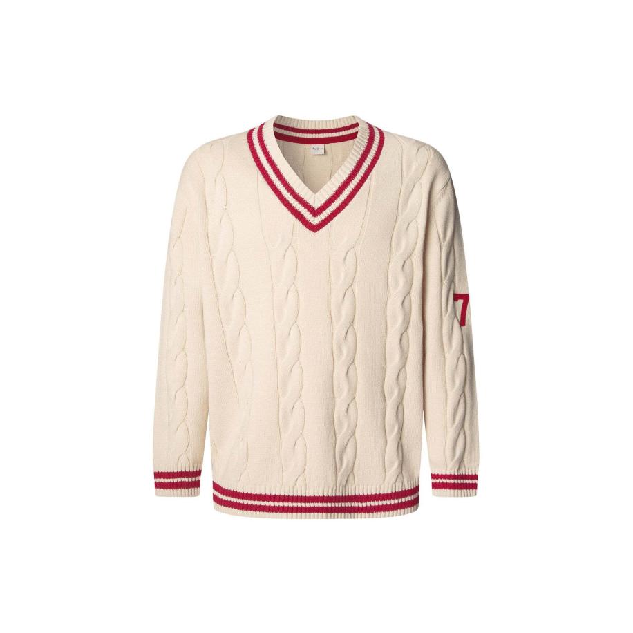 Pepe Jeans Trui Pace rood / offwhite Wit