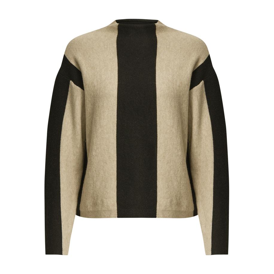 Minus minus Trui Mireya beige / zwart -