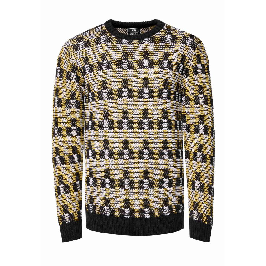 Rusty Neal Rusty Neal Trui geel / antraciet / wit -