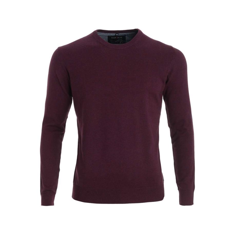 Marvelis Casual Trui ronde hals donkerrood, Effen Rood