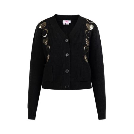 MYMO MYMO Gebreid vest goud / zwart