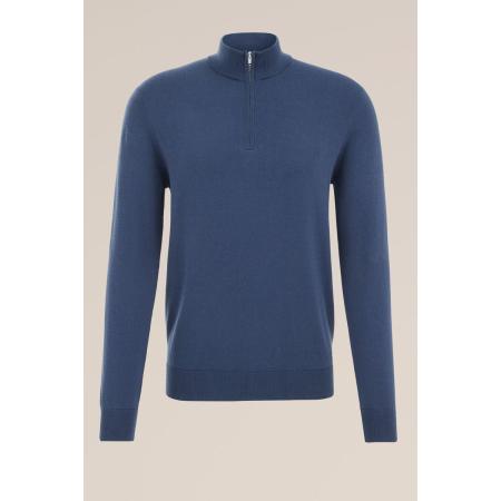 Fundamentals heren Slim fit trui met rits - Slim Fit - Indigo - Katoen - Maat: XS