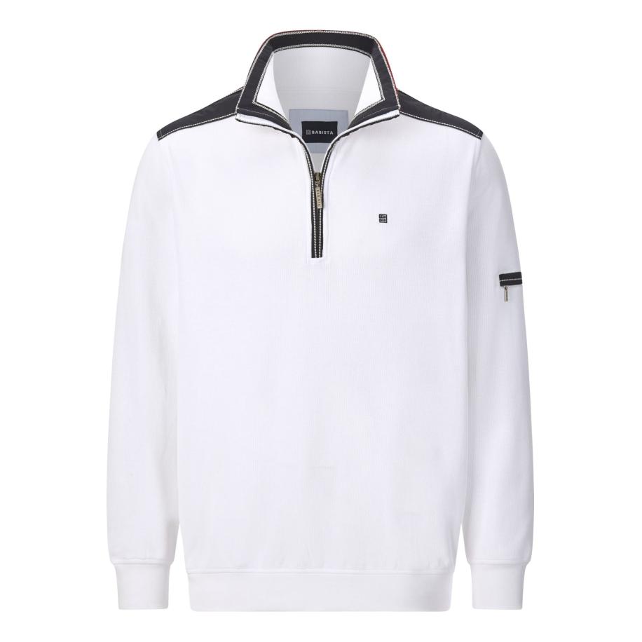 BABISTA Sweatshirt ritssluitingwit, Effen Wit