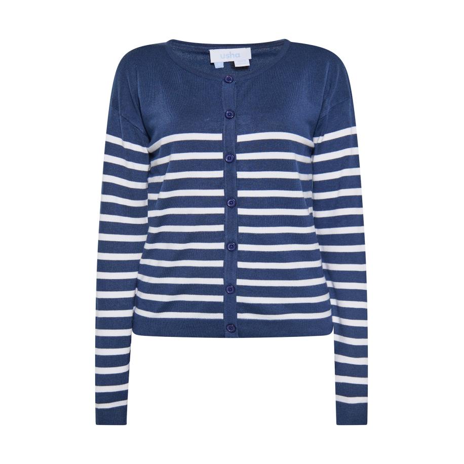 Usha usha BLUE LABEL Gebreid vest marine / wit -