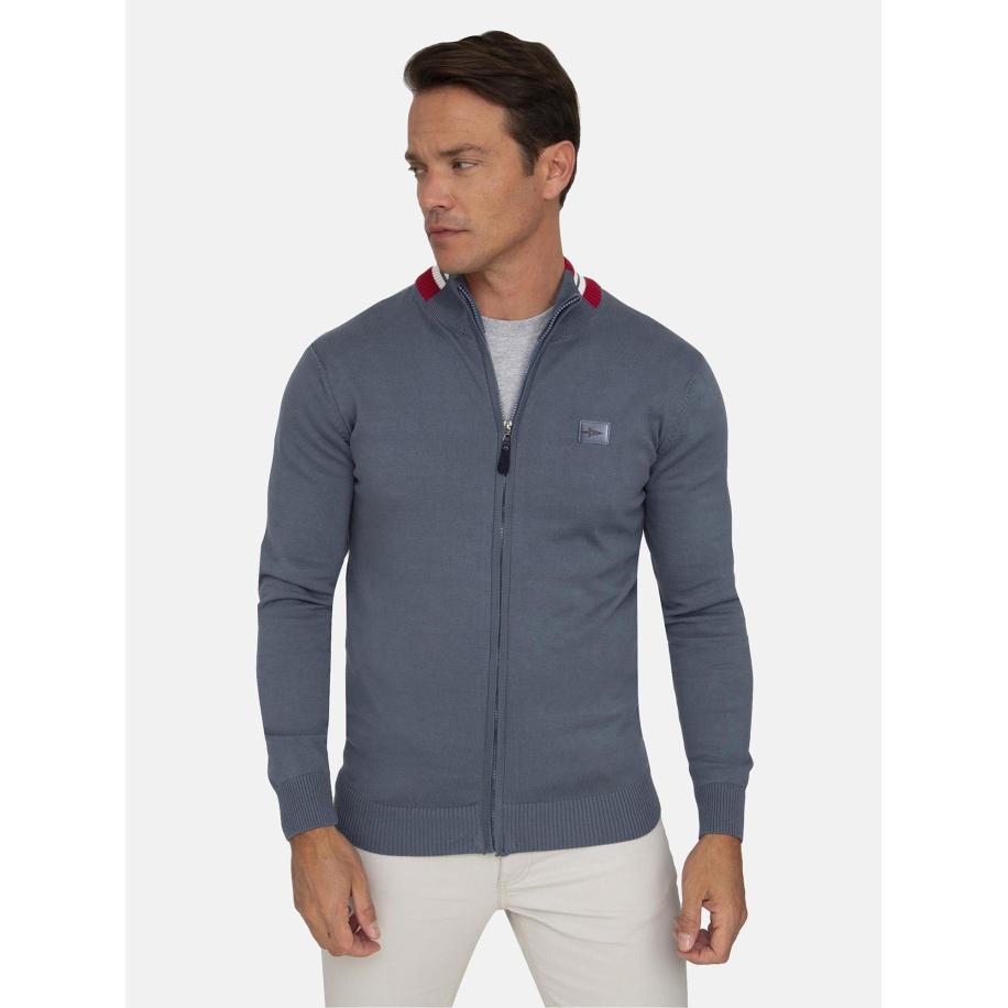 Jacey Quinn Jacey Quinn Gebreid vest basaltgrijs / rood / wit -