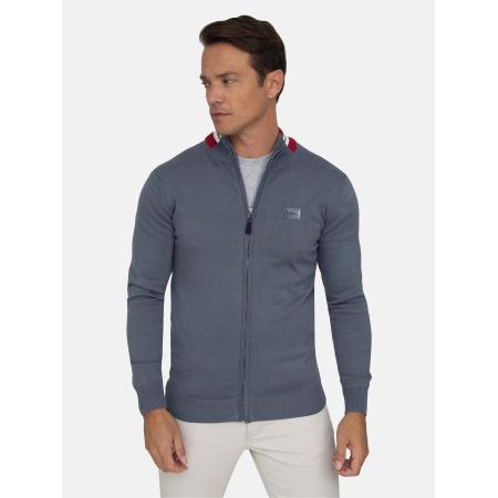 Jacey Quinn Jacey Quinn Gebreid vest basaltgrijs / rood / wit