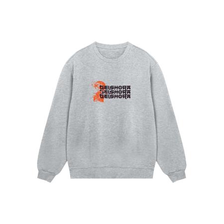 F4NT4STIC Sweatshirt Geishora Japan Streetstyle grijs gemêleerd / oranje / zwart