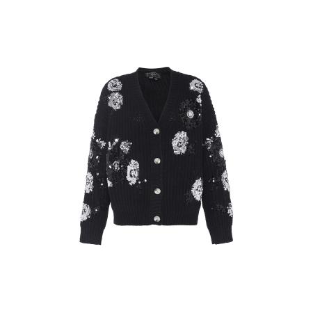 Faina faina Gebreid vest zwart / zilver