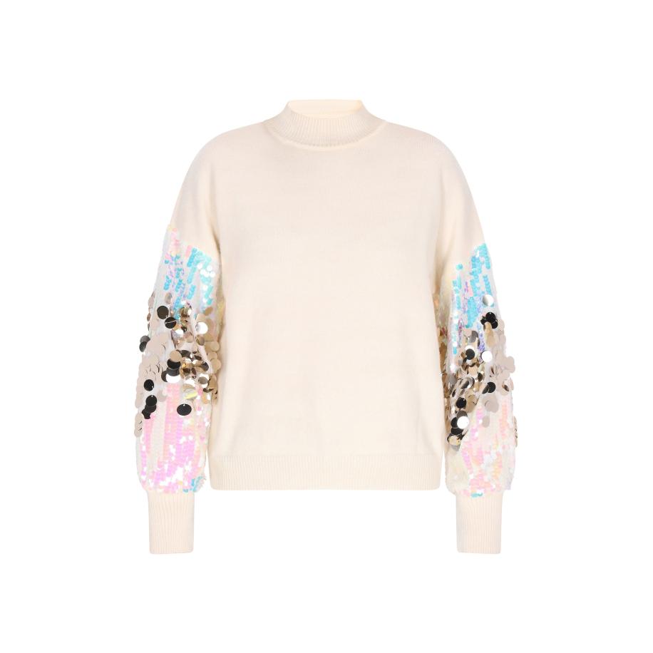 IZIA IZIA Trui azuur / goud / rosé / wolwit -