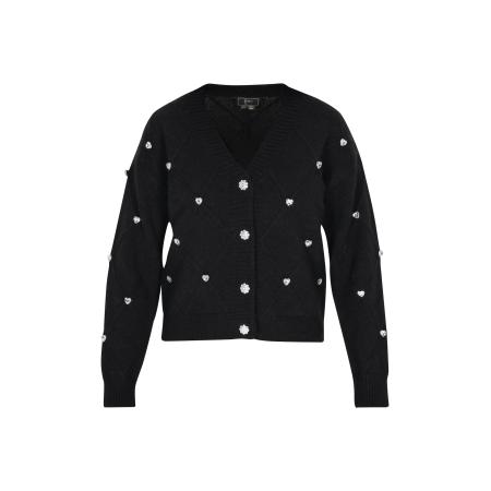 Faina faina Gebreid vest zwart / transparant