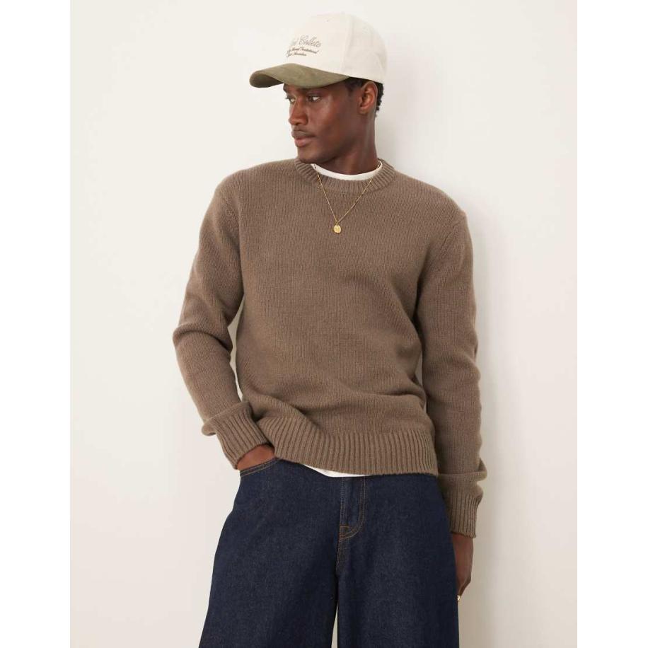 Selected Homme - Oversized gebreide trui in crème-Wit Wit