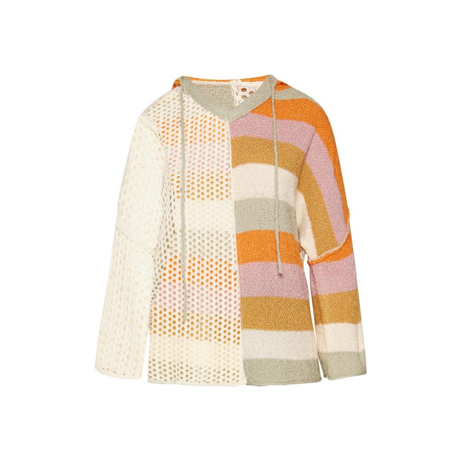 Swirly swirly Trui beige / curry / oranje / rosa -
