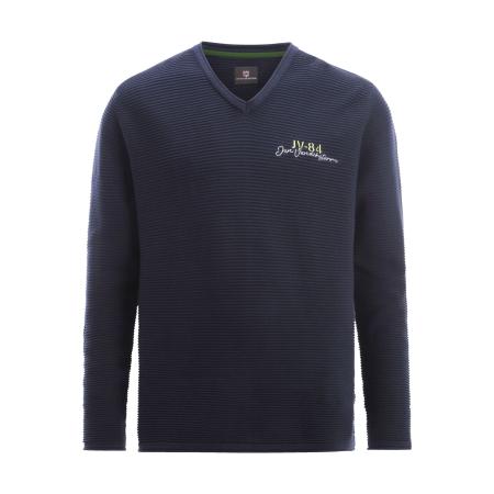 Jan Vanderstorm Trui V-halsdonkerblauw, Effen