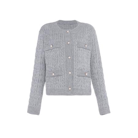 Faina faina Gebreid vest goud / lichtgrijs