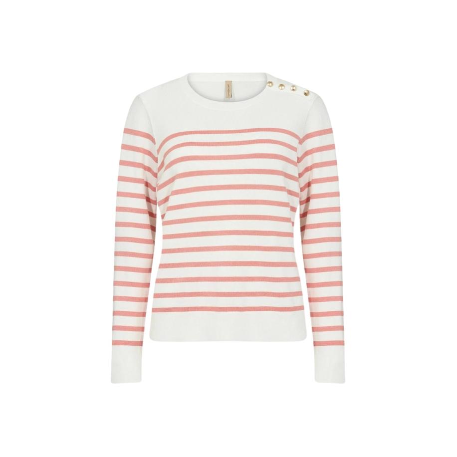 Soyaconcept Soyaconcept Trui DOLLIE STRIPE 783 zalm roze / wit -