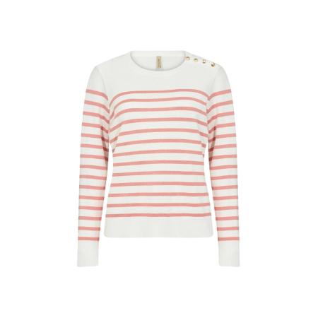 Soyaconcept Soyaconcept Trui DOLLIE STRIPE 783 zalm roze / wit