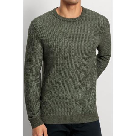 OLYMP Casual Trui ronde hals olijf, Effen