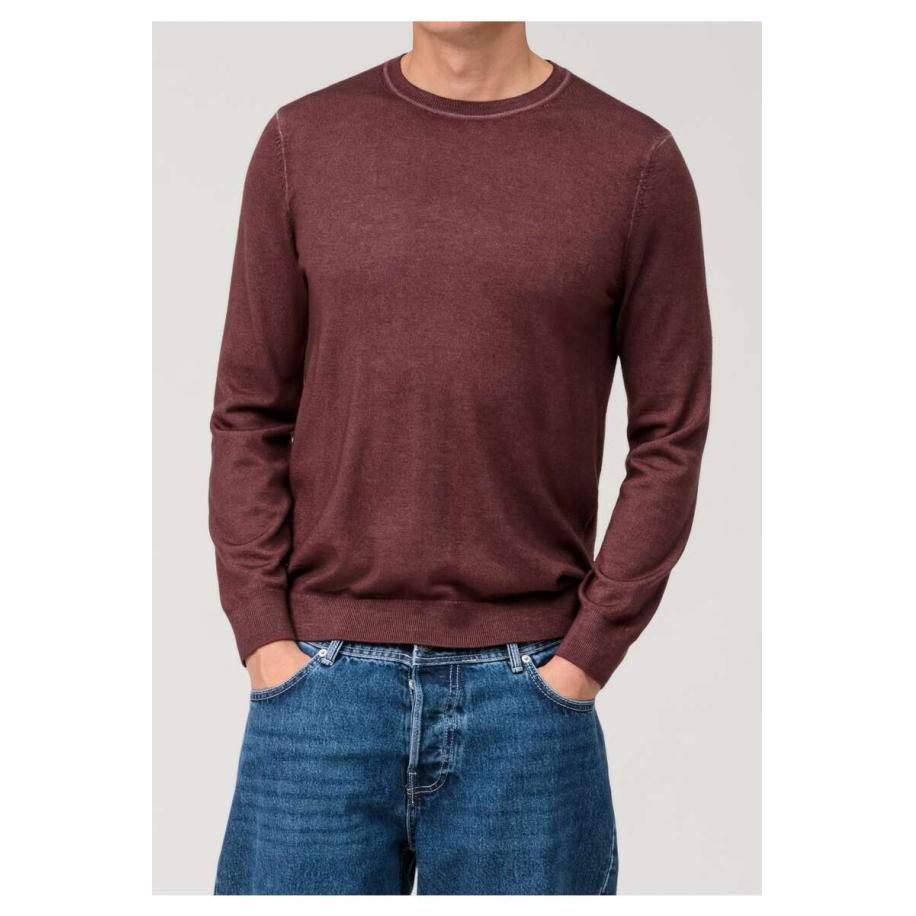 OLYMP Casual Gebreide trui ronde hals rood, Effen Rood