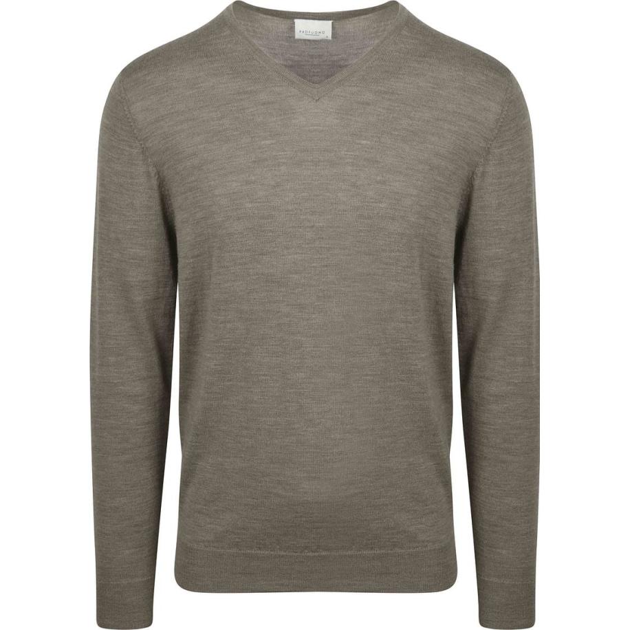 Profuomo Pullover V-Hals Merinowol Groen Groen