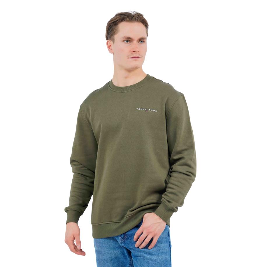 Tommy Jeans Regular Linear Crewneck Groen