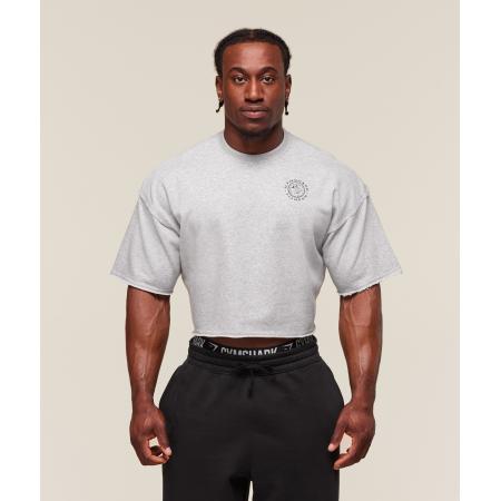 Gymshark Legacy Cropped Short Sleeve Crew Light Grey Core Marl