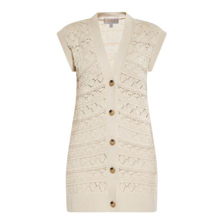 Gaya Gaya Gebreide bodywarmer beige