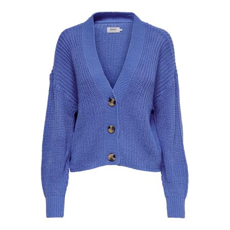 Only ONLY Gebreid vest ONLCAROL royal blue/koningsblauw