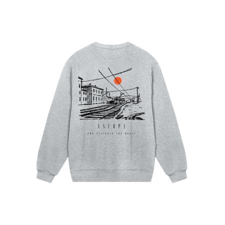 F4NT4STIC Sweatshirt Escape Discover the World Town Train Station grijs / oranje / zwart
